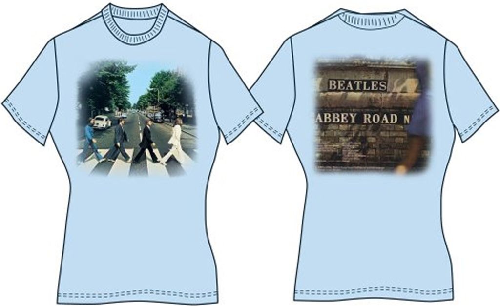 Abbey Road Damen hellblau Vintage Print TShirt: Medium
