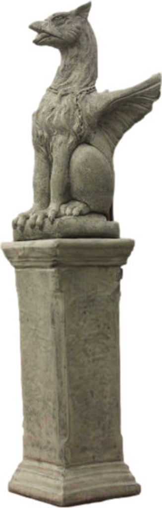 Schöner Greif auf Säule aus Steinguss als Set perfekt für den Garten die Terrasse oder den Vorgarten ist Frostfest Witterungsbeständig und Neu ...