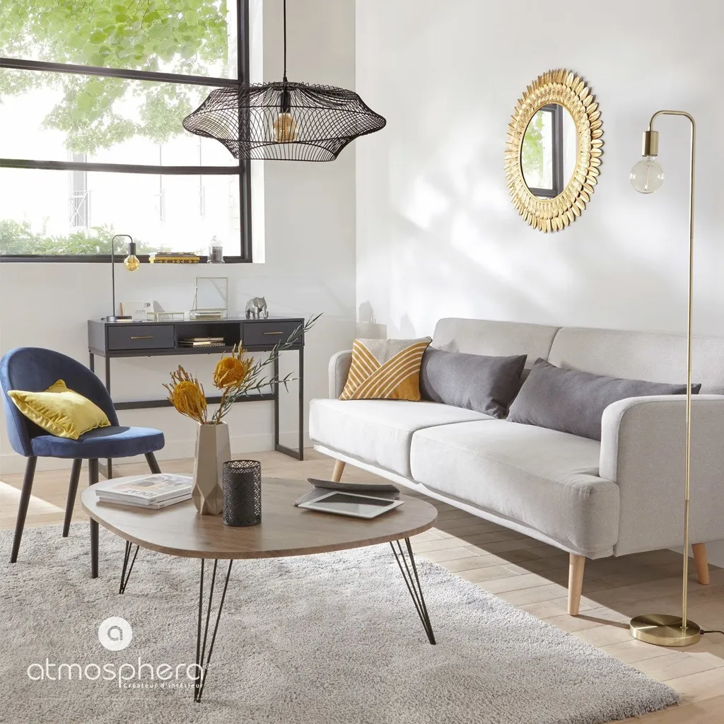 Lampadaire moderne pour lecture salon lampe de sol métal noir ajustable