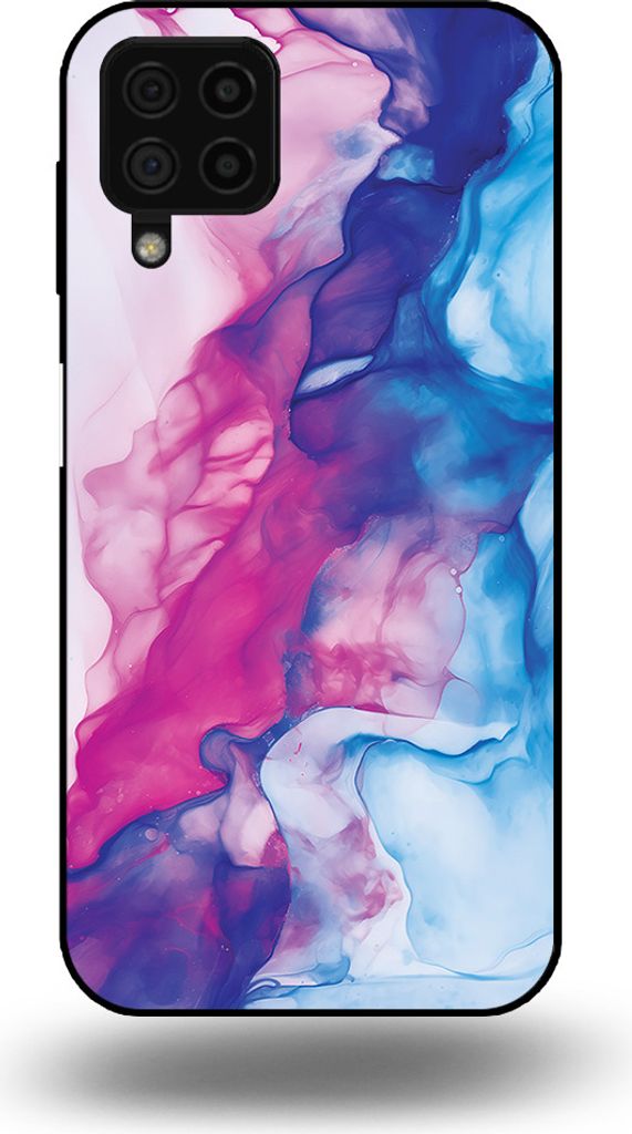 Smartphonica Telefon Fall geeignet für Samsung Galaxy A22 4G mit rosa blau Marmor Print - TPU Backcover Fall Rose blau Marmor Design