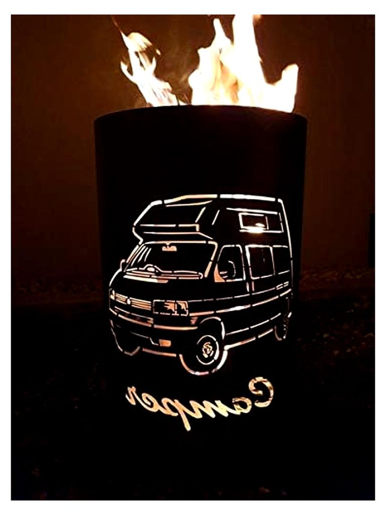 Feuertonne/Feuerkorb mit Camper-/Wohnmobil-Motiv
