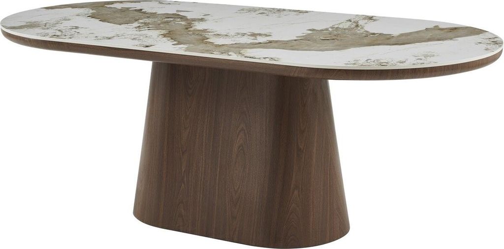 Ovaler Esstisch aus Pandora-Keramik "Bellagio" - 8 Plätze - Beige