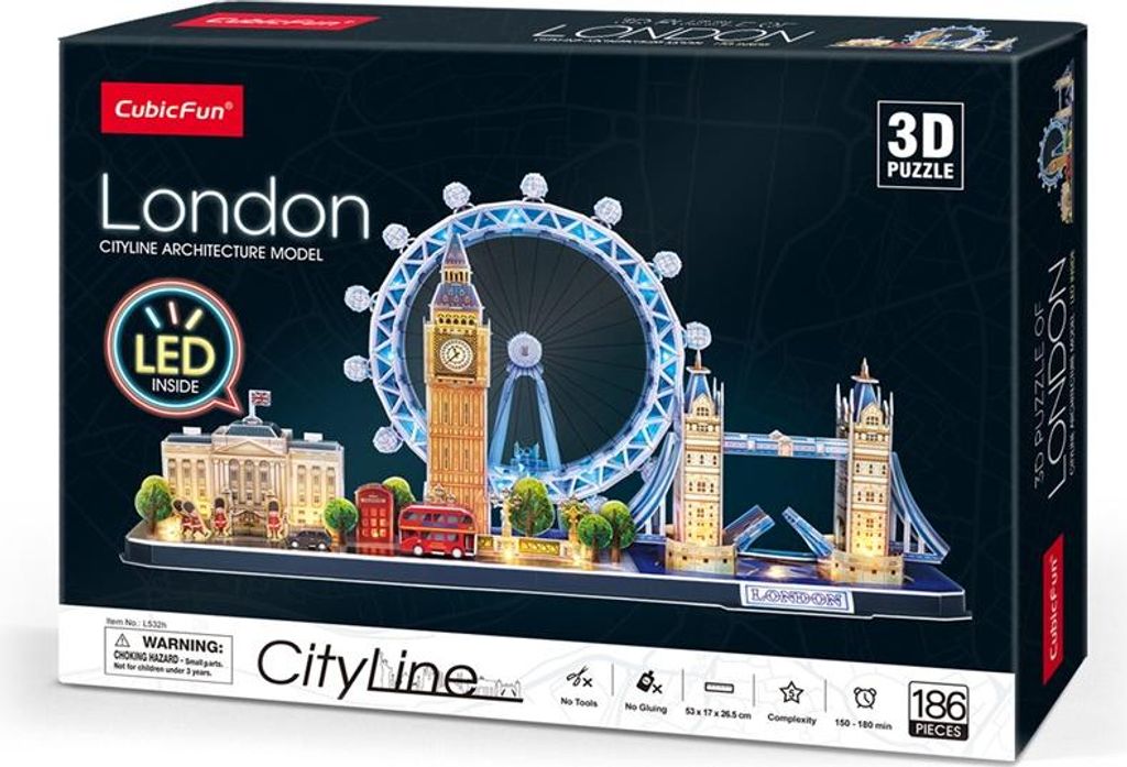 Cubic Fun 3D-Puzzle mit LED London 186-teilig