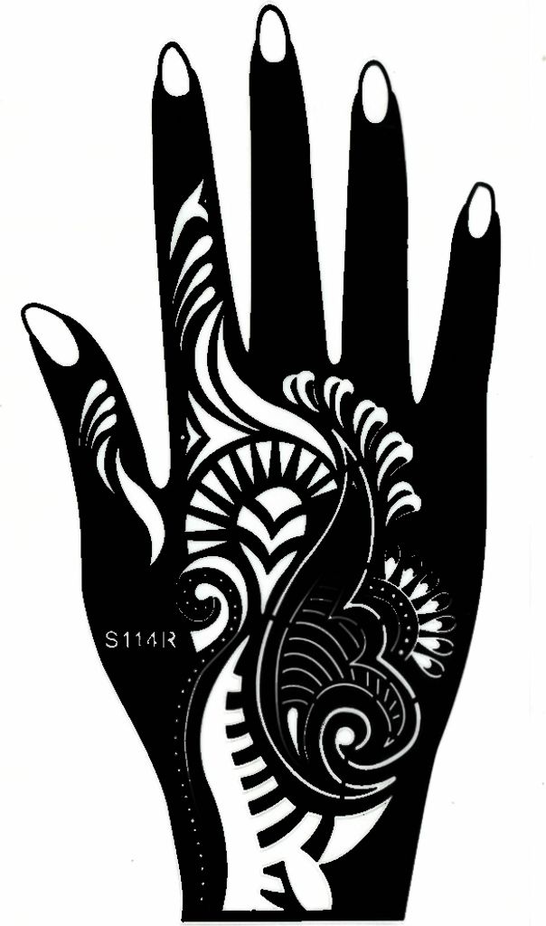Henna Tattoo Schablone für die rechte Hand