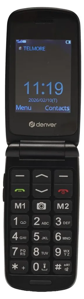 Denver BAS-24800L Noir : Téléphone Portable Senior 2,4 Pouces QVGA