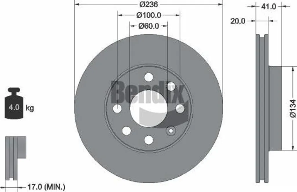 Disque de frein avant plein pour Opel Corsa, Tigra et Daewoo Nexia