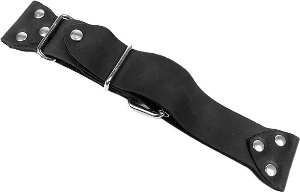 Uhrarmband Leder mit Nieten schwarz Alfa 22461S, Stegbreite:22mm
