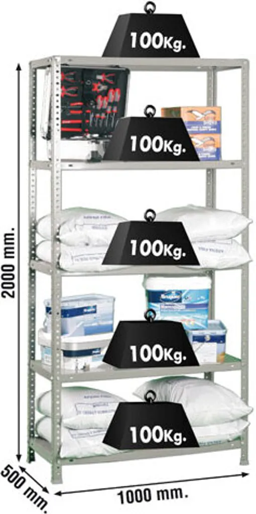 Rayonnage charges lourdes Simonrack COMFORT PLUS 5/500 100x50x200cm