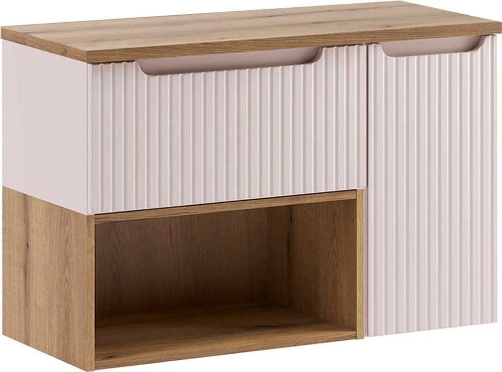Waschtischunterschrank 90.4cm Riva mit 2 Schubladen, Kaschmir