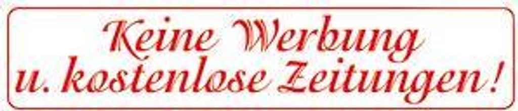PVC-Aufkleber - KEINE WERBUNG - 302077/3 - Gr. ca. 9 x 2 cm