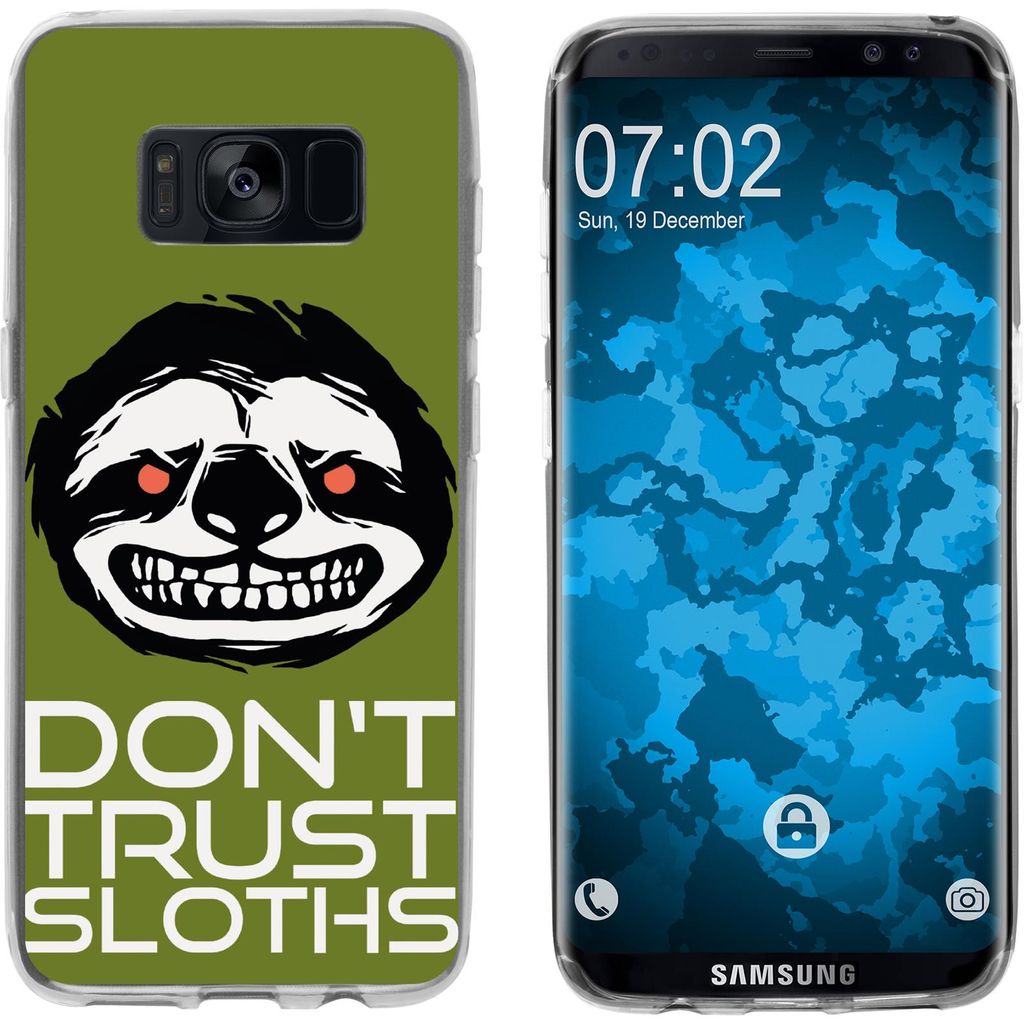 PhoneNatic Case kompatibel mit Samsung Galaxy S8 Silikon-Hülle Crazy Animals Faultier M3