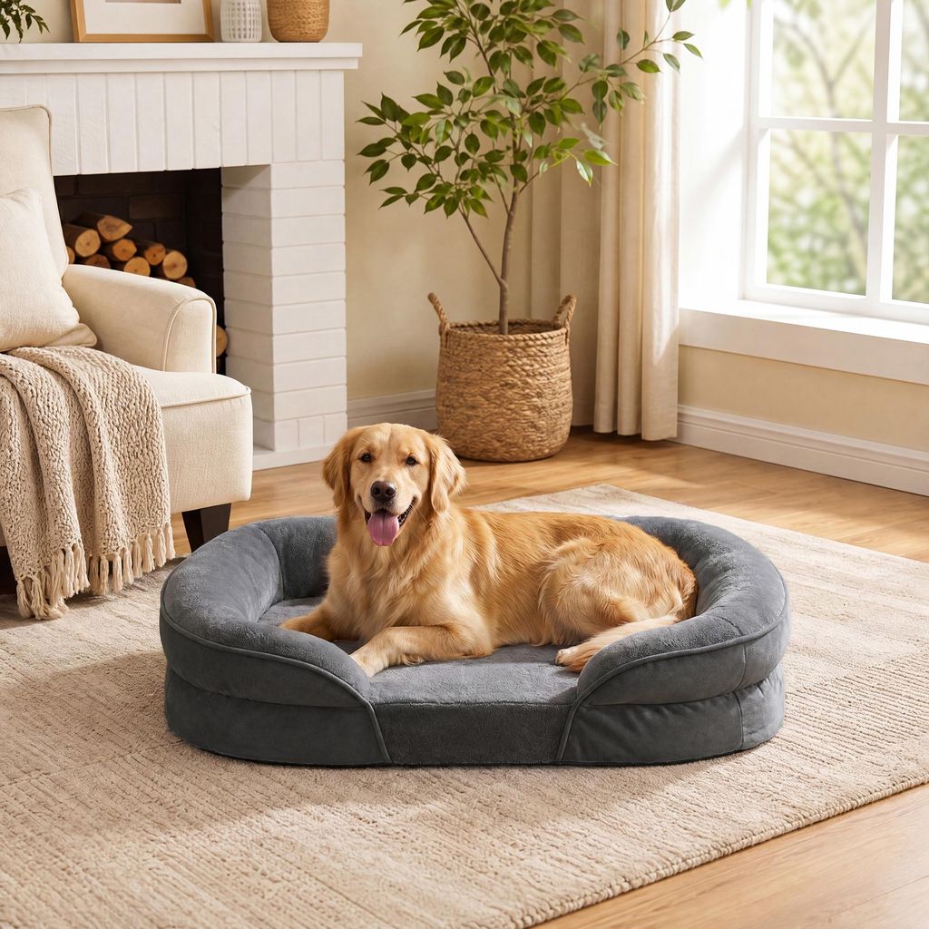 FEANDREA Hundebett, Hundekissen, wasserdichte Innenschicht, Produktbild 