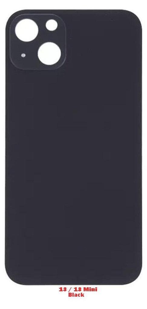 Glasrückseite für iPhone 13 Mini Plain in Schwarz