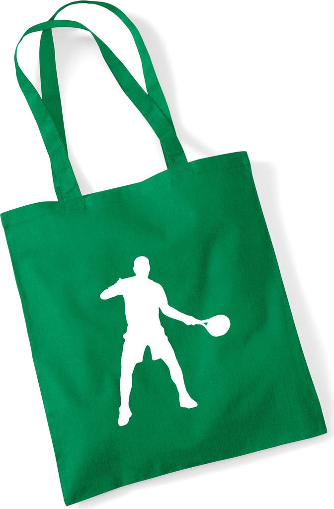 Huuraa Jutebeutel Tennis Silhouette 10 Liter Kelly Green Baumwolle Tasche Geschenkidee