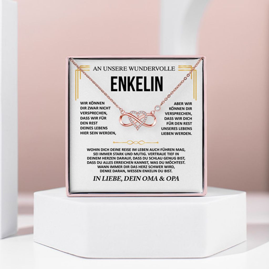 Halskette aus Roségold mit Zirkonia Kristallen - Unsere Produktbild 3