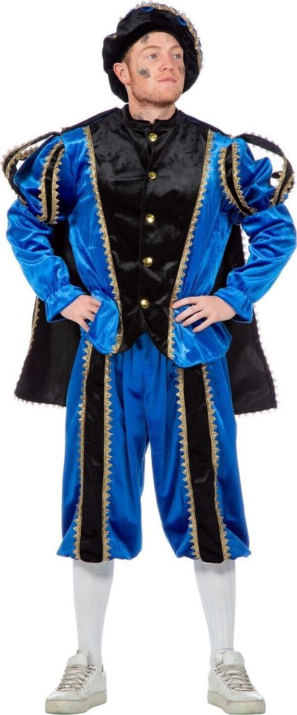 Zwarte Piet/Roetpiet Fluweel Zwart-Blauw 42