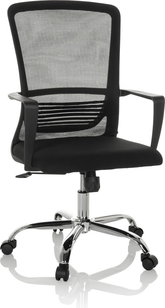 hjh OFFICE Home Office Bürostuhl STAR-TEC S Schreibtischstuhl mit Armlehnen Stoff / Netzstoff Drehstuhl