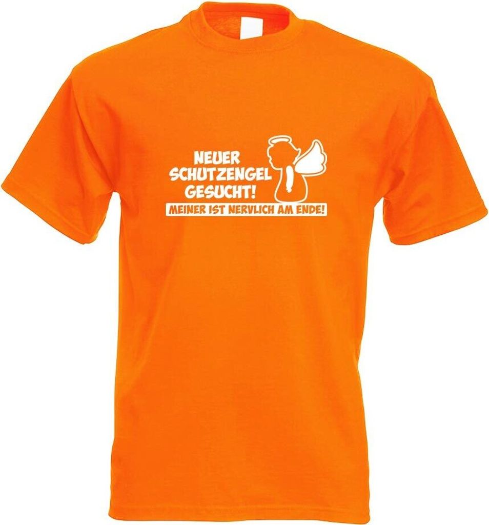 Kiwistar - T-Shirt - orange - Neuer Schutzengel gesucht! Angel Motiv Bedruckt Funshirt Design Print - mit Motiv Bedruckt - Funshirt Design - Sport ...