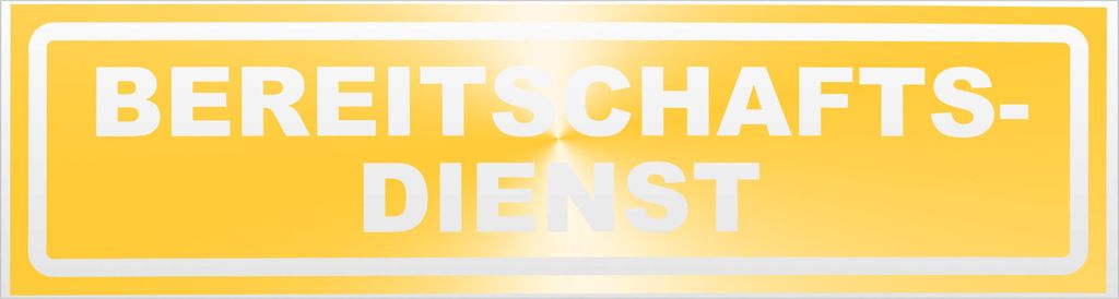 Kiwistar Bereitschaftsdienst invertiert Magnetschild Schild magnetisch - 60cm Gelb - reflektierend - Magnetfolie für Auto PKW Kfz