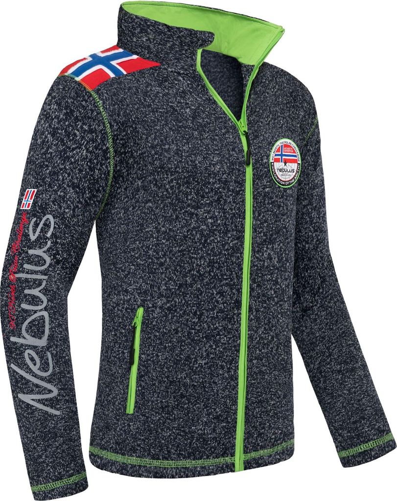 Nebulus Fleecejacke NORKY Herren, warme Fleece Jacke, mit langem Full-Zip Reißverschluss, P4942 - Herren, navy meliert, M