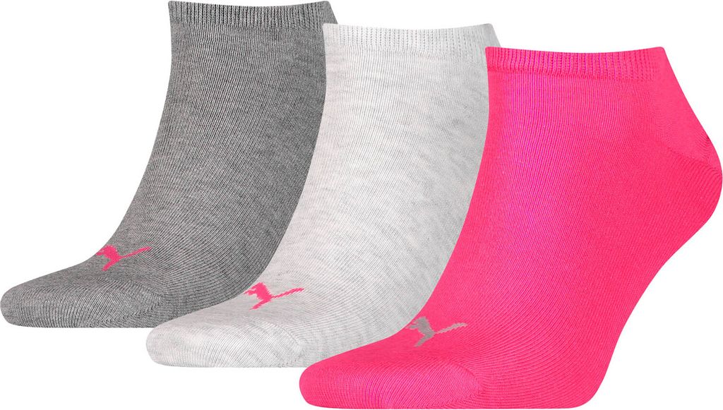 Puma Sneaker Plain Socken 3 Paare Grau,Rosa EU 35-38 Frau Grau,Rosa EU 35-38