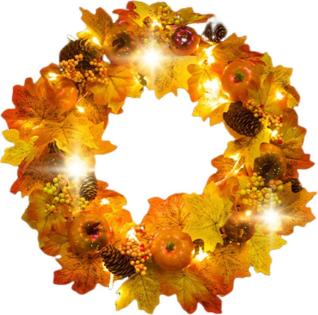Herbstkranz, 17 Zoll Herbstkränze für die Haustür, Produktbild 