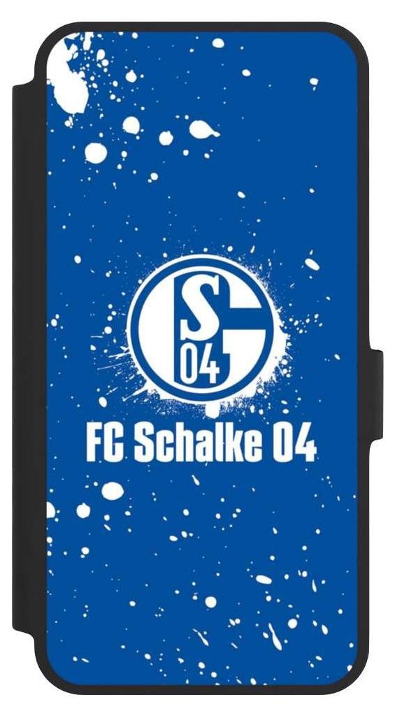 NIVOCASE Klapphülle für Samsung Galaxy A36 5G Handyhülle aus Kunst Leder NIVOflip schwarz FC Schalke 04 Logo S04