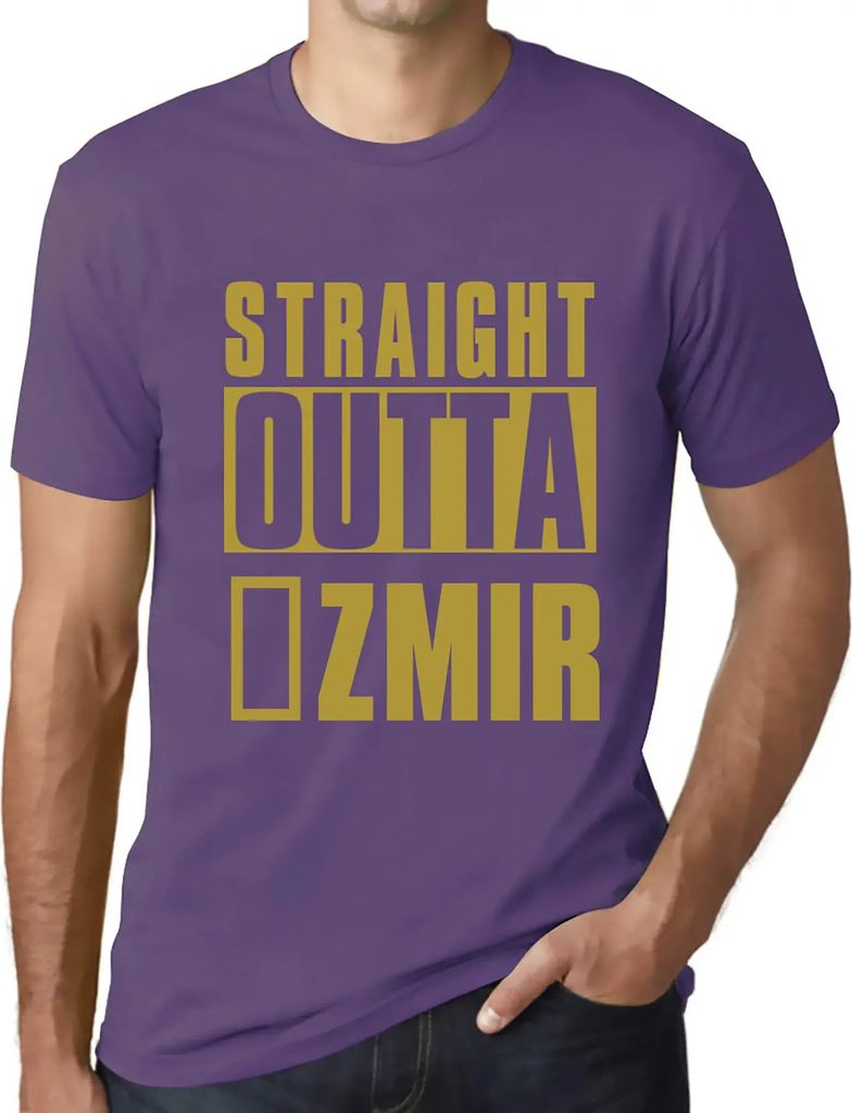 Herren Grafik T-Shirt Direkt aus İzmir – Straight Outta İzmir – Öko-Verantwortlich Vintage Jahrgang Kurzarm Lustige Druck Geburtstag Gesche...