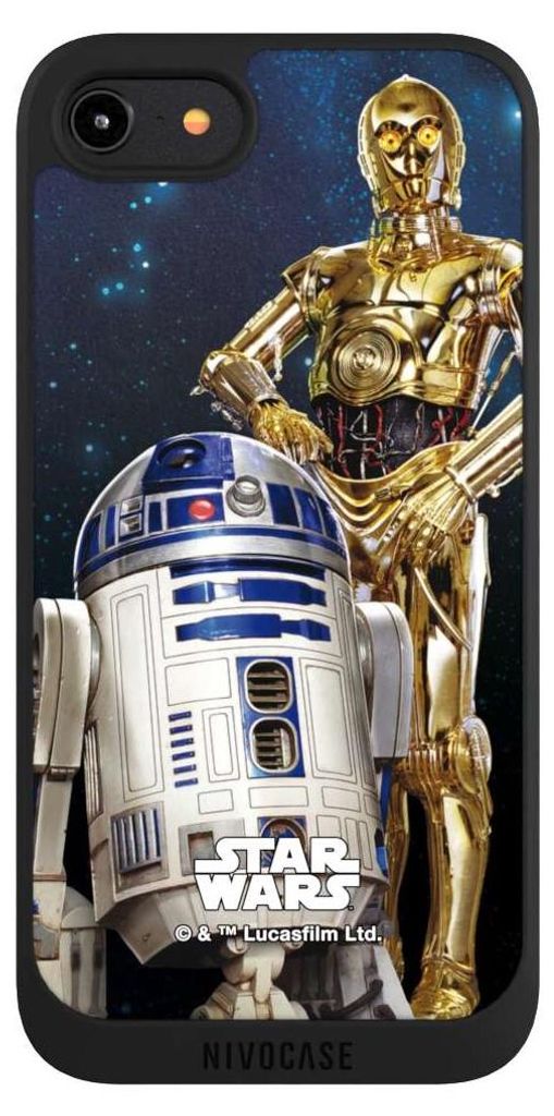 NIVOCASE Handyhülle für Apple iPhone 8 Hülle NIVOpure Case Schwarz Star Wars Weltall R2D2