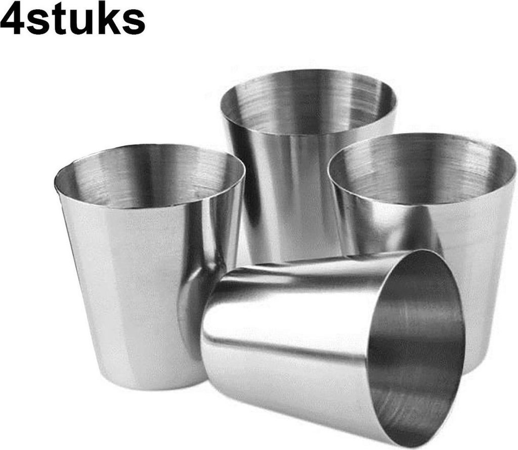 Jumada's - Schnapsgläser - Schnapsgläser aus Edelstahl 4 Stück - Shots - Schnapsgläser/Partygläser - Schnapsglas
