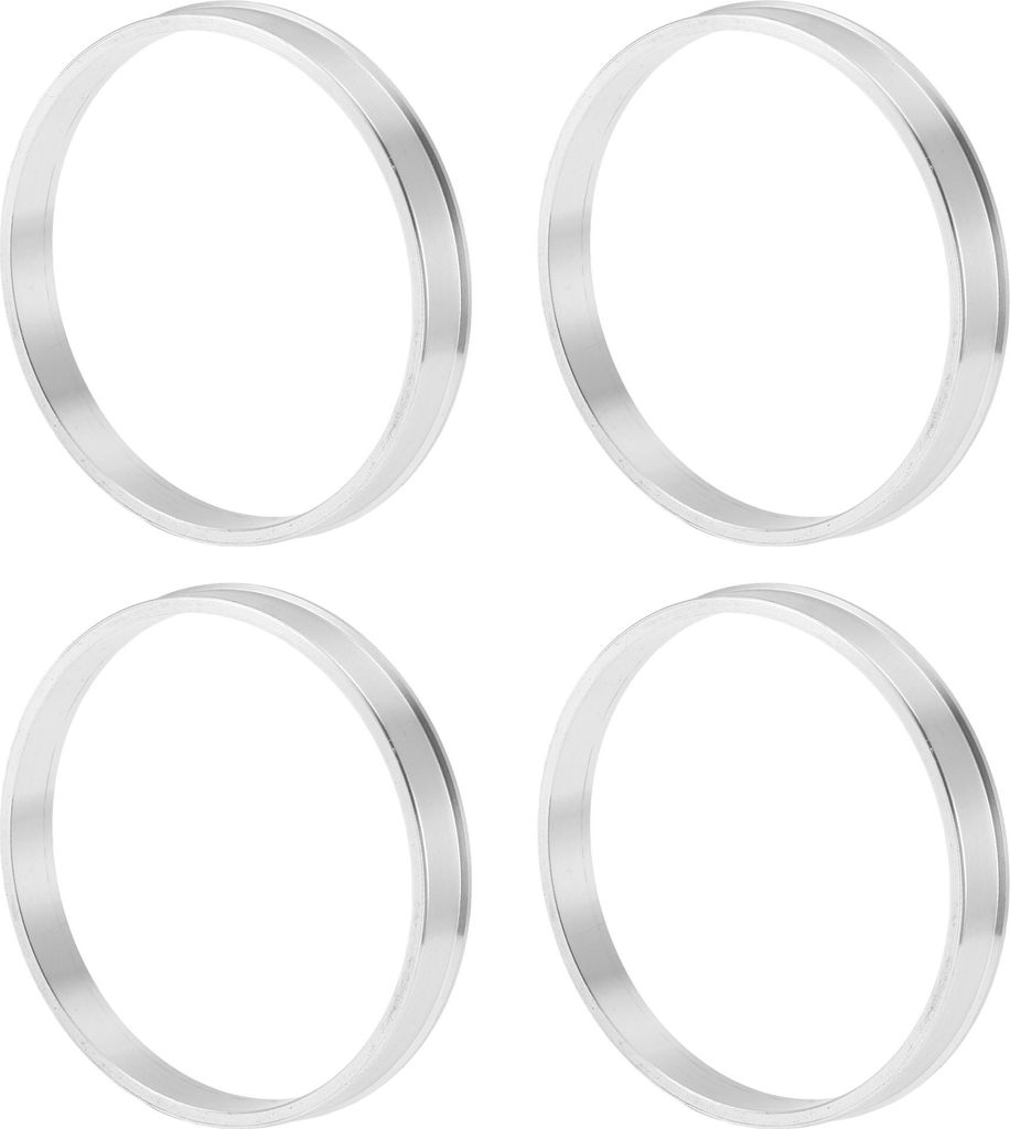 Autofelgen-Naben-Zentrierringe OD 74,1 mm bis ID 69,1 mm Räderzentrumswelle Stoßdämpfende Nabenringe aus Aluminiumlegierung Silberfarben Langlebig