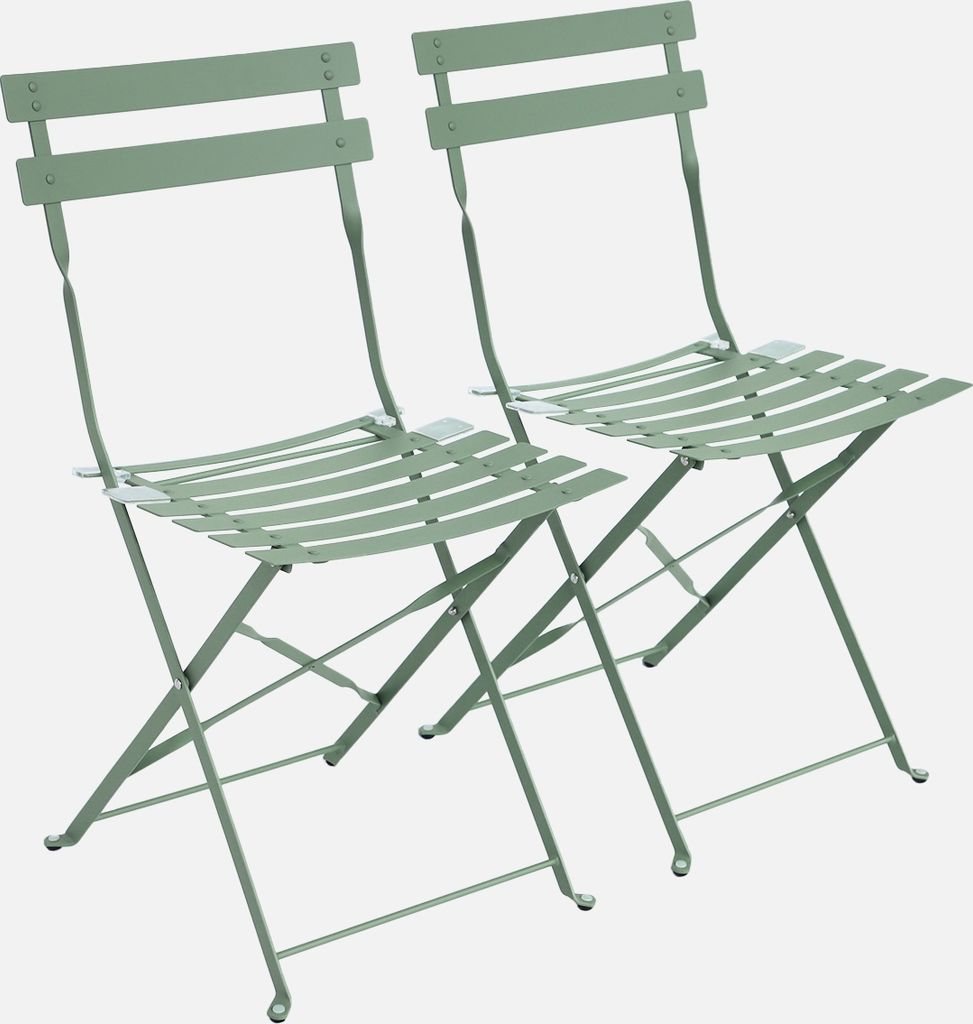 Set 2 sedie da giardino bistrot pieghevole in metallo, Immagine del prodotto 