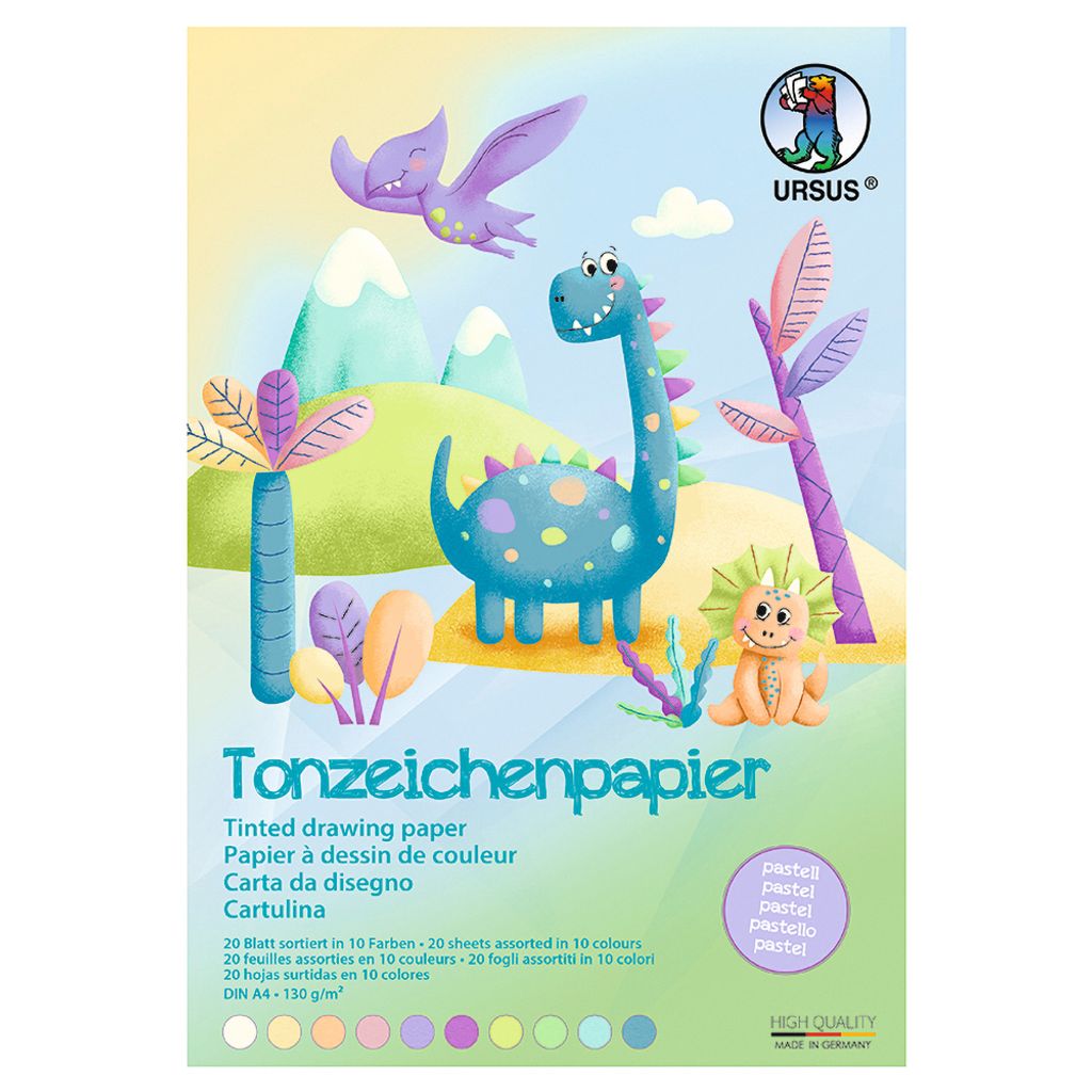 URSUS Tonpapier Block Pastell A4 130g qm Bastelpapier Scrapbooking Karton