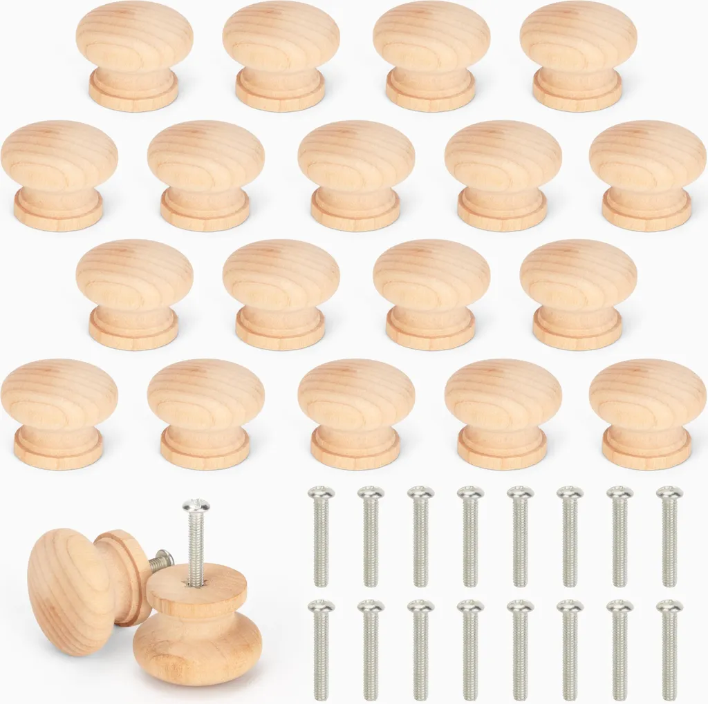 Lot de 20 boutons bois pour rénovation de cuisine et placards anciens