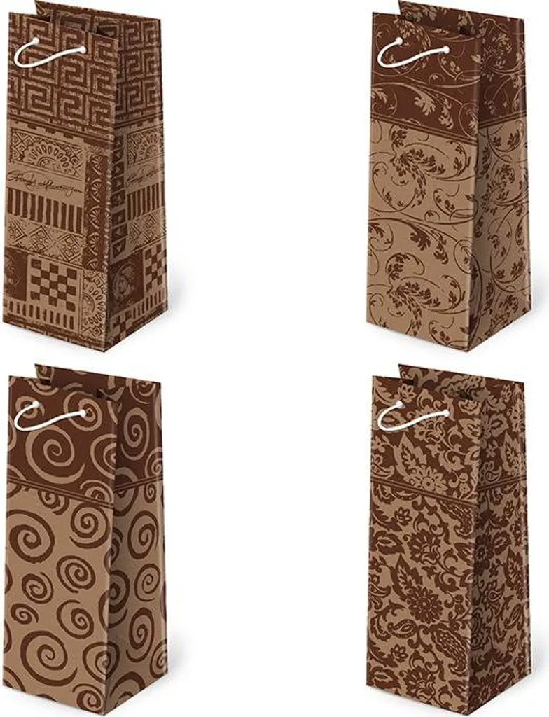 Lot de 10 Sacs à main décoratifs Al2K-131 style rustique - Jute naturelle