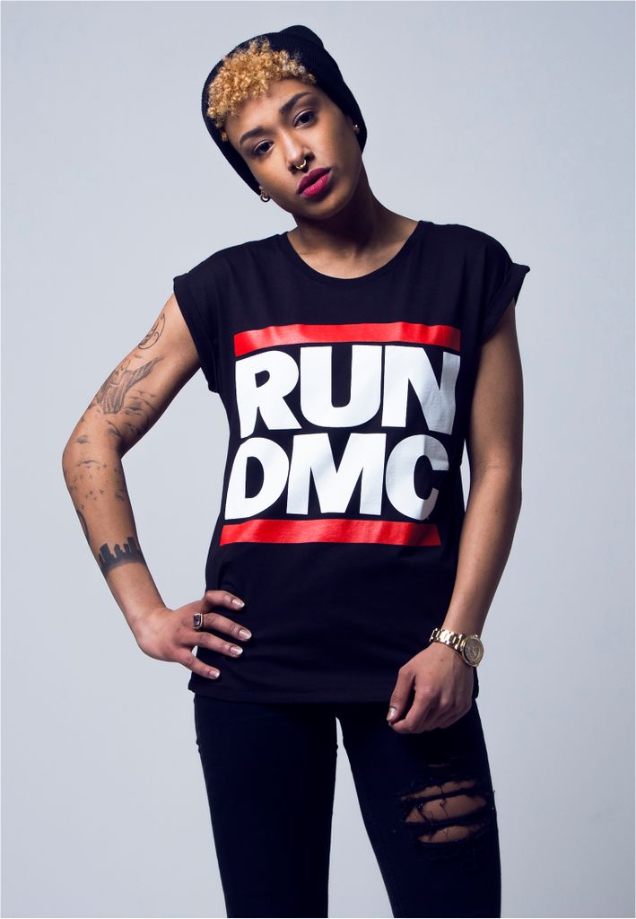 Mister Tee Female Shirt Ladies Run DMC Logo Tee Black-S