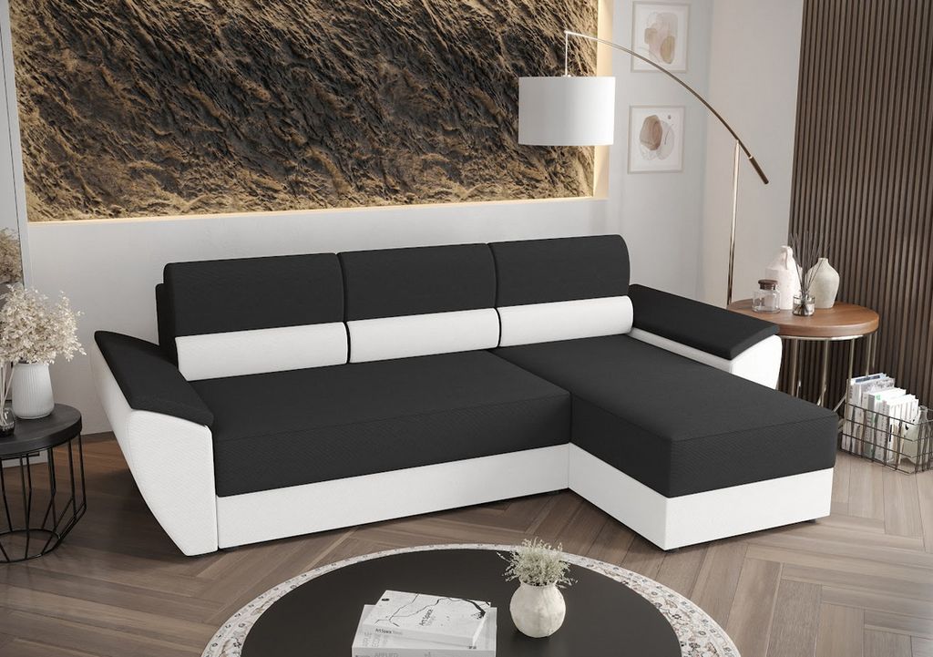 A modern sectional sofa in a living room setting.