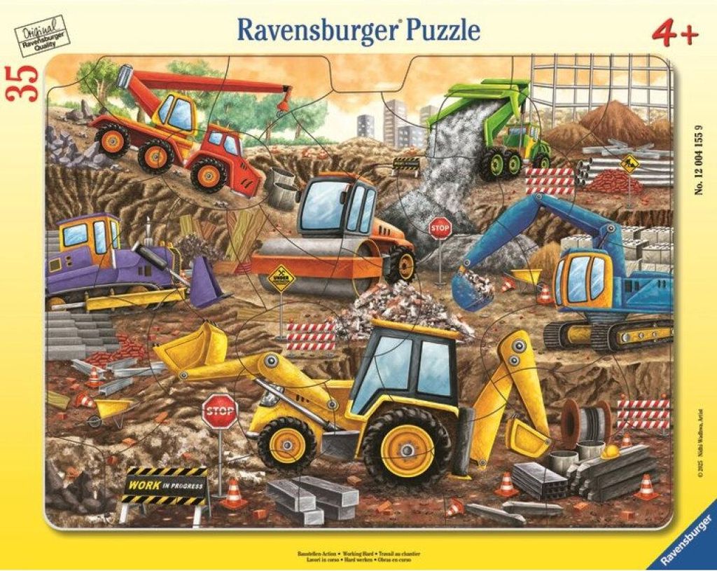 RAVENSBURGER Puzzle Baumaschinen in vollem Gange 35 dlks