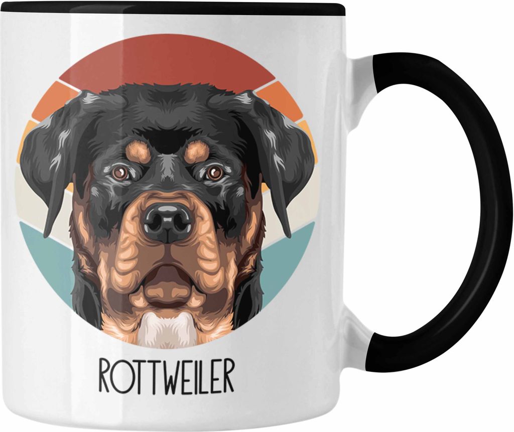 Trendation - Rottweiler Besitzer Tasse Geschenk Lustiger Spruch Geschenkidee Rottweiler Mama Papa (Schwarz)