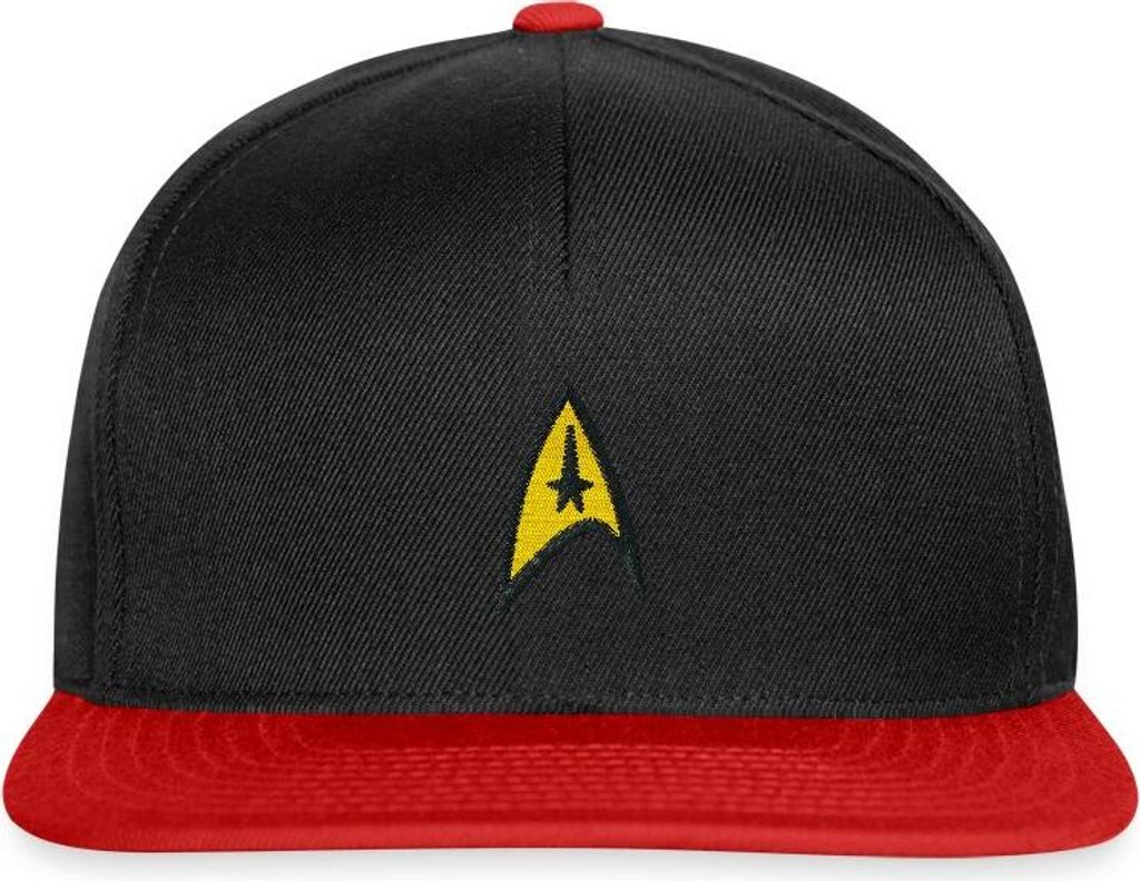 Spreadshirt Star Trek The Original Series Besatzung Logo Stick Snapback Cap, One size, Schwarz/Rot