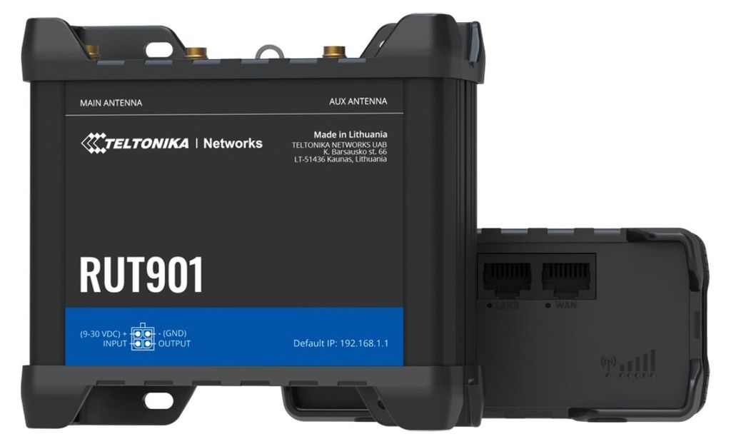 Teltonika RUT901, Router für Mobilfunknetz, Schwarz, Aluminium, Schnelles Ethernet, 10,100 Mbit/s, IEEE 802.11b, IEEE 802.11g, IEEE 802.11n, IEEE ...