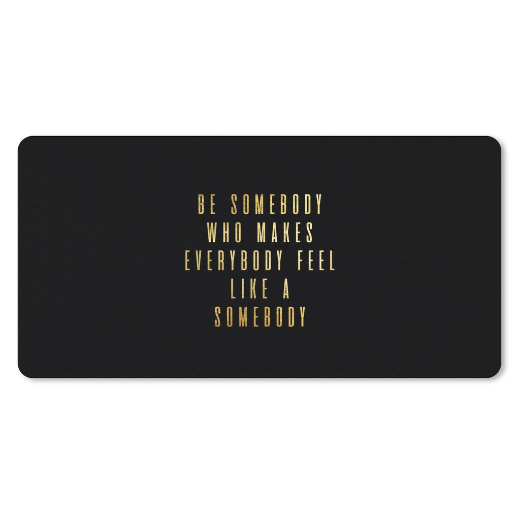 MuchoWow Mauspad Mousepad Zitate - Sprichwörter - Gold - Schwarz 60x30 cm - Mousepads - Maus Mat - Pad - Mausunterlage - Nachhaltig