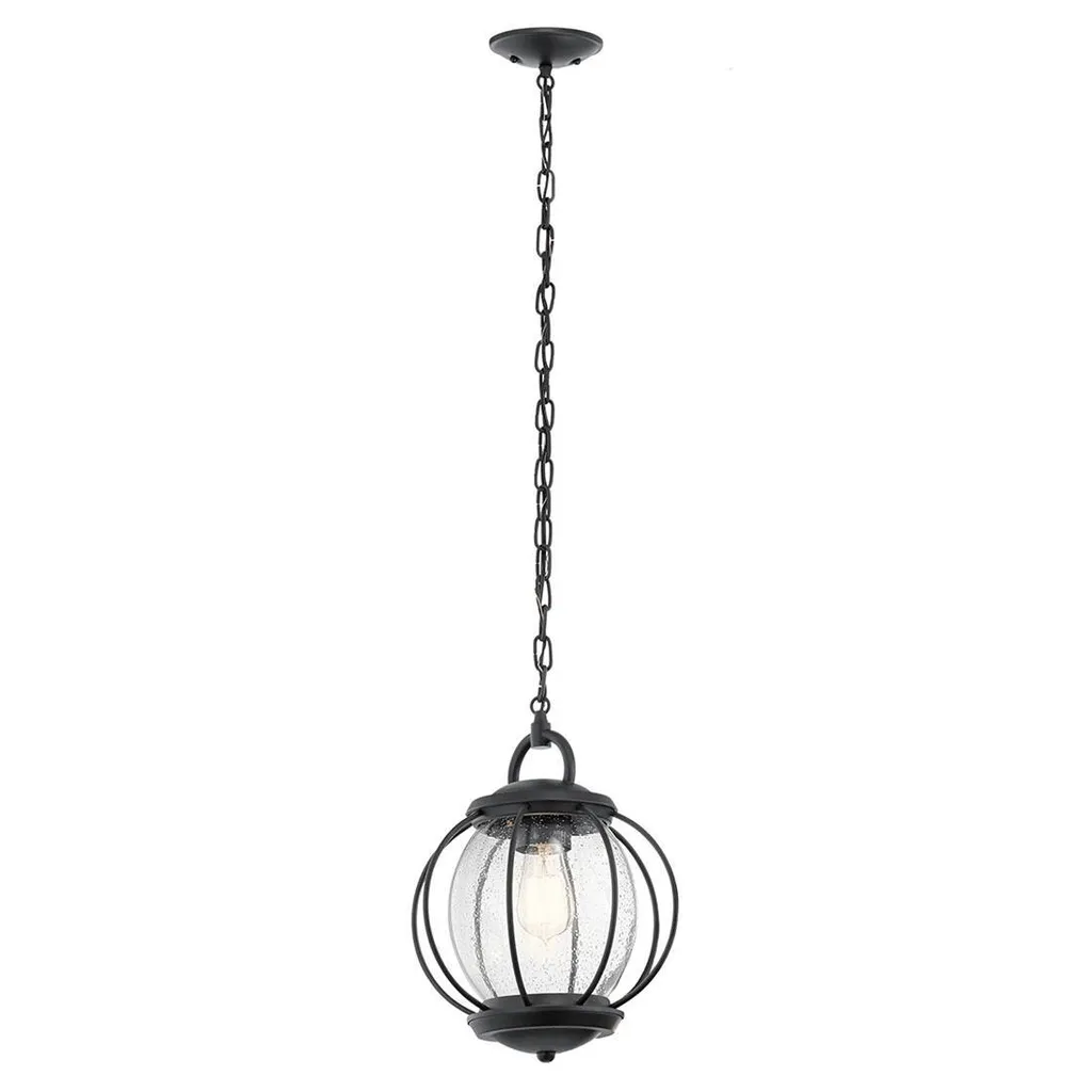 Suspension Vandalia Noir E27 - Luminaire Extérieur Robuste et Chic
