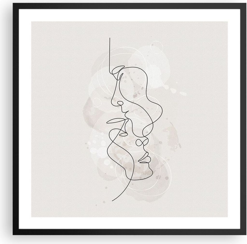 Gerahmtes Poster - Schwarzer Rahmen - Einzeilig Mann Frau - 60x60 cm - Wand Bild - Wanddeko - Wandbilder - Kunstposter - Wandposter - Bilderrahmen ...