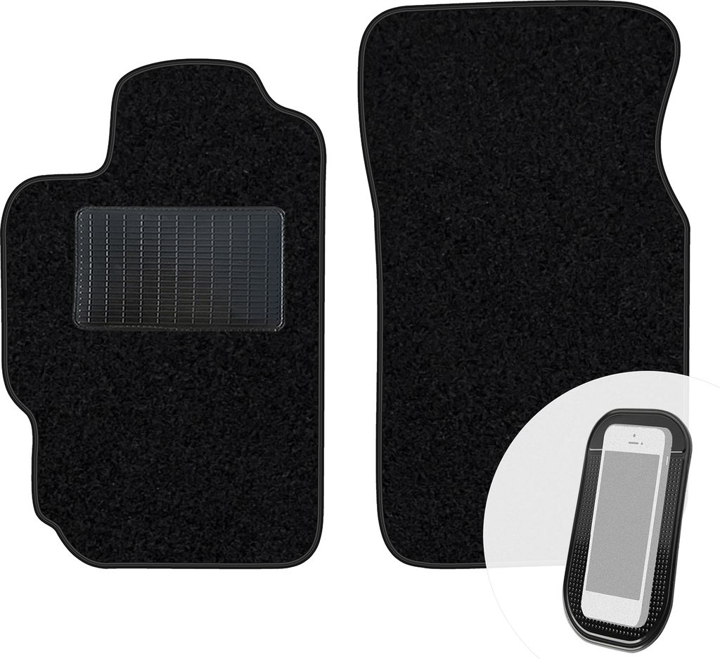 moto-MOLTICO Vorne Fußmatten Auto Velours Autoteppiche Schwarz Automatten Set 2-teilig passend für Peugeot 406 1995-2004