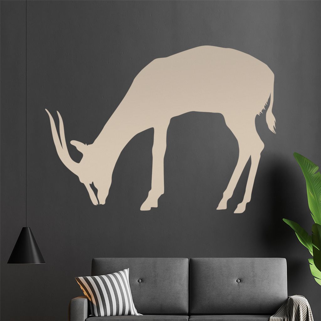 KIWISTAR Antilope - Hirschziegen Wandtattoo in 6 Größen - Wandaufkleber Wall Sticker - Dekoration, Küche, Wohnzimmer, Schlafzimmer, Badezimmer