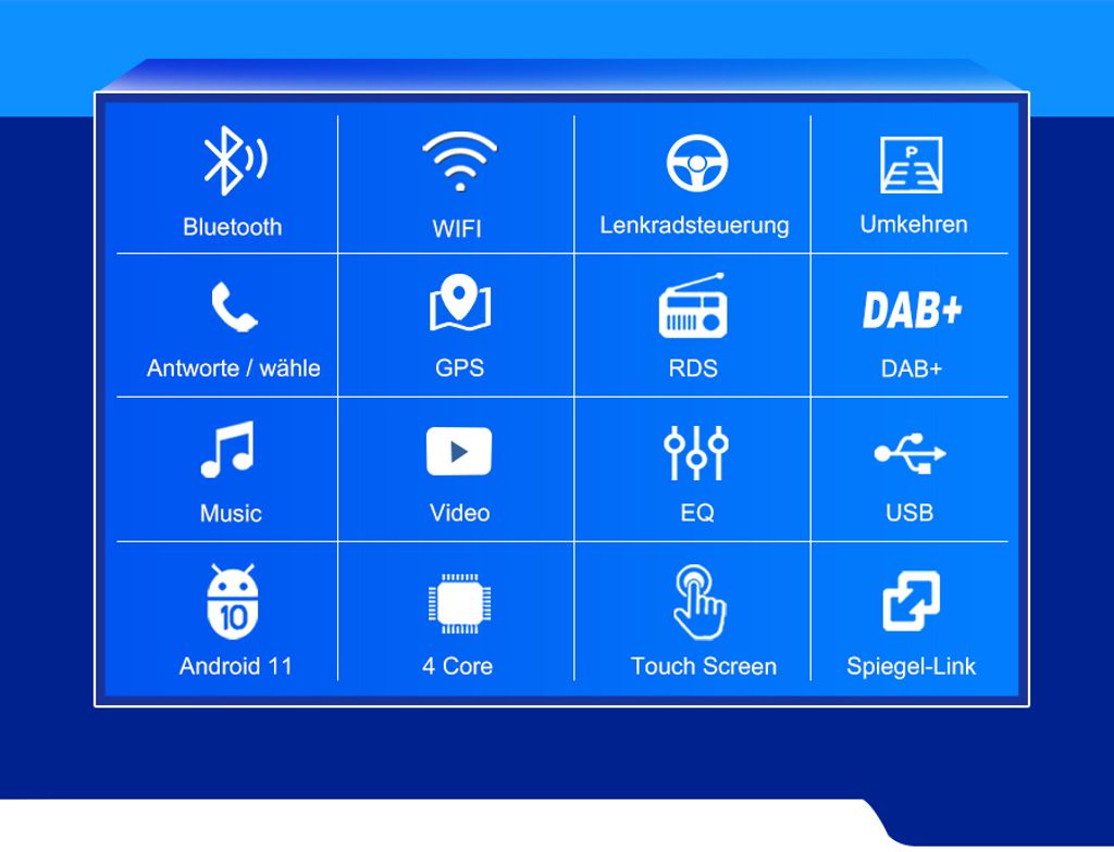 Carplay Android12 WIFI DAB Autoradio NAVI
