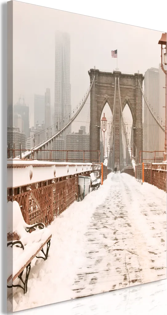 Offerta Quadro Verticale 40x60 Ponte di Brooklyn Seppia - Spedizione Rapida