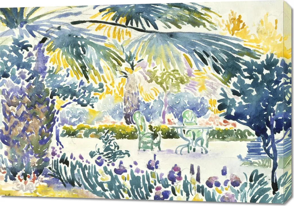 Tableau Garden Henri-Edmond Cross toile canvas grand format 100 x 70 cm