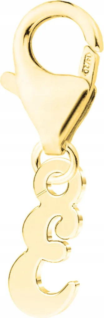 Charm Lettera E Argento 925 Placcato Oro - Gioiello Minimal Unisex